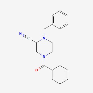 1-Benzyl-4-(cyclohex-3-ene-1-carbonyl)piperazine-2-carbonitrile