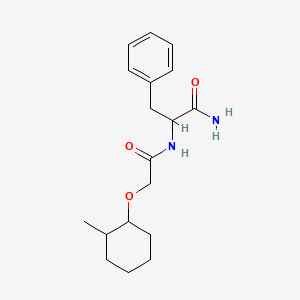 molecular formula C18H26N2O3 B7596200 2-[[2-(2-Methylcyclohexyl)oxyacetyl]amino]-3-phenylpropanamide 