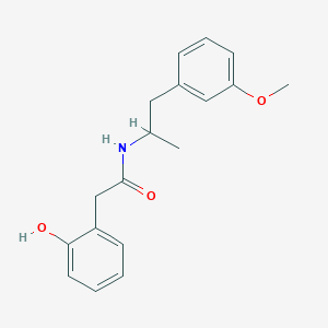 molecular formula C18H21NO3 B7596222 2-(2-hydroxyphenyl)-N-[1-(3-methoxyphenyl)propan-2-yl]acetamide 