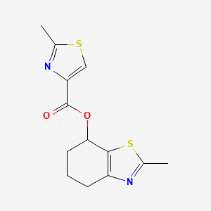 molecular formula C13H14N2O2S2 B7596226 (2-Methyl-4,5,6,7-tetrahydro-1,3-benzothiazol-7-yl) 2-methyl-1,3-thiazole-4-carboxylate 