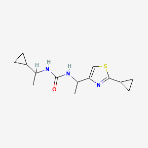 1-(1-Cyclopropylethyl)-3-[1-(2-cyclopropyl-1,3-thiazol-4-yl)ethyl]urea