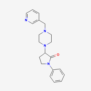 molecular formula C20H24N4O B7596273 1-Phenyl-3-[4-(pyridin-3-ylmethyl)piperazin-1-yl]pyrrolidin-2-one 