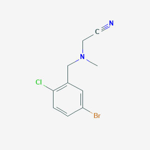 molecular formula C10H10BrClN2 B7596283 2-[(5-Bromo-2-chlorophenyl)methyl-methylamino]acetonitrile 