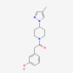 2-(3-Hydroxyphenyl)-1-[4-(4-methylpyrazol-1-yl)piperidin-1-yl]ethanone