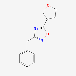 molecular formula C13H14N2O2 B7596306 3-Benzyl-5-(oxolan-3-yl)-1,2,4-oxadiazole 