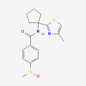 molecular formula C17H20N2O2S2 B7596310 4-methylsulfinyl-N-[1-(4-methyl-1,3-thiazol-2-yl)cyclopentyl]benzamide 