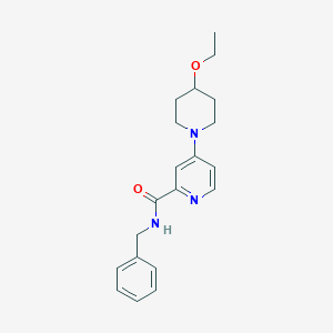 molecular formula C20H25N3O2 B7596319 N-benzyl-4-(4-ethoxypiperidin-1-yl)pyridine-2-carboxamide 