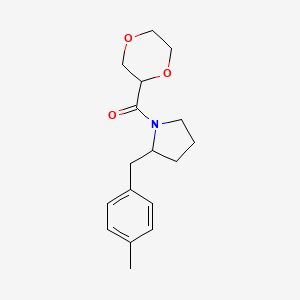 molecular formula C17H23NO3 B7596337 1,4-Dioxan-2-yl-[2-[(4-methylphenyl)methyl]pyrrolidin-1-yl]methanone 