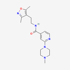 molecular formula C18H25N5O2 B7596352 N-[2-(3,5-dimethyl-1,2-oxazol-4-yl)ethyl]-2-(4-methylpiperazin-1-yl)pyridine-4-carboxamide 