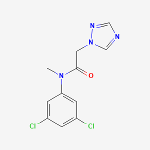 molecular formula C11H10Cl2N4O B7596359 N-(3,5-dichlorophenyl)-N-methyl-2-(1,2,4-triazol-1-yl)acetamide 