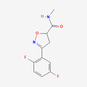 molecular formula C11H10F2N2O2 B7596395 3-(2,5-difluorophenyl)-N-methyl-4,5-dihydro-1,2-oxazole-5-carboxamide 