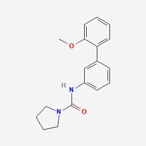 molecular formula C18H20N2O2 B7596422 N-[3-(2-methoxyphenyl)phenyl]pyrrolidine-1-carboxamide 