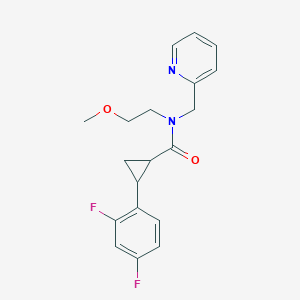 2-(2,4-difluorophenyl)-N-(2-methoxyethyl)-N-(pyridin-2-ylmethyl)cyclopropane-1-carboxamide