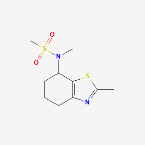 molecular formula C10H16N2O2S2 B7596444 N-methyl-N-(2-methyl-4,5,6,7-tetrahydro-1,3-benzothiazol-7-yl)methanesulfonamide 