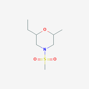 molecular formula C8H17NO3S B7596453 2-Ethyl-6-methyl-4-methylsulfonylmorpholine 