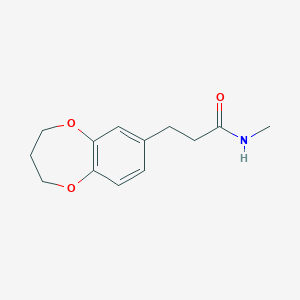 molecular formula C13H17NO3 B7596465 3-(3,4-dihydro-2H-1,5-benzodioxepin-7-yl)-N-methylpropanamide 