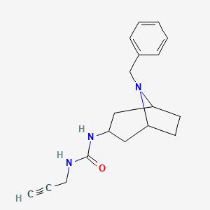 molecular formula C18H23N3O B7596518 1-(8-Benzyl-8-azabicyclo[3.2.1]octan-3-yl)-3-prop-2-ynylurea 