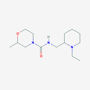 molecular formula C14H27N3O2 B7596524 N-[(1-ethylpiperidin-2-yl)methyl]-2-methylmorpholine-4-carboxamide 