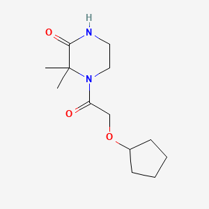 molecular formula C13H22N2O3 B7596531 4-(2-Cyclopentyloxyacetyl)-3,3-dimethylpiperazin-2-one 