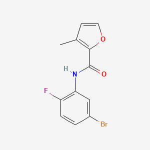 molecular formula C12H9BrFNO2 B7596536 N-(5-bromo-2-fluorophenyl)-3-methylfuran-2-carboxamide 