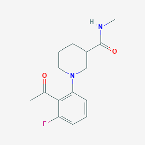 molecular formula C15H19FN2O2 B7596551 1-(2-acetyl-3-fluorophenyl)-N-methylpiperidine-3-carboxamide 