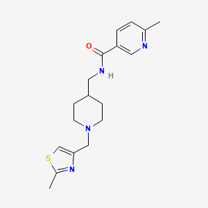 6-methyl-N-[[1-[(2-methyl-1,3-thiazol-4-yl)methyl]piperidin-4-yl]methyl]pyridine-3-carboxamide