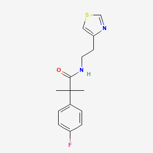 2-(4-fluorophenyl)-2-methyl-N-[2-(1,3-thiazol-4-yl)ethyl]propanamide