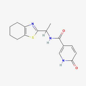 molecular formula C15H17N3O2S B7596585 6-oxo-N-[1-(4,5,6,7-tetrahydro-1,3-benzothiazol-2-yl)ethyl]-1H-pyridine-3-carboxamide 