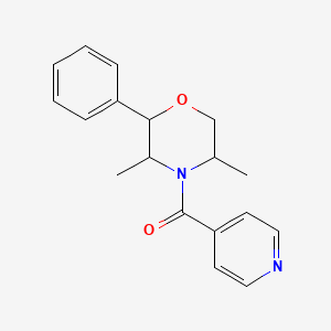 molecular formula C18H20N2O2 B7596587 (3,5-Dimethyl-2-phenylmorpholin-4-yl)-pyridin-4-ylmethanone 