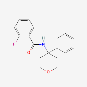 2-fluoro-N-(4-phenyloxan-4-yl)benzamide