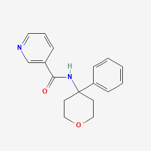 molecular formula C17H18N2O2 B7596616 N-(4-phenyloxan-4-yl)pyridine-3-carboxamide 