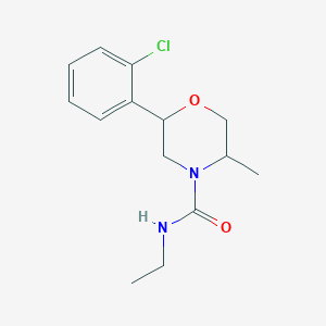 molecular formula C14H19ClN2O2 B7596681 2-(2-chlorophenyl)-N-ethyl-5-methylmorpholine-4-carboxamide 