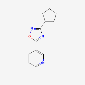 molecular formula C13H15N3O B7596686 3-Cyclopentyl-5-(6-methylpyridin-3-yl)-1,2,4-oxadiazole 