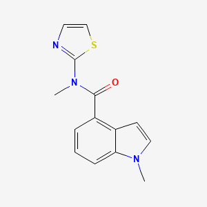 molecular formula C14H13N3OS B7596691 N,1-dimethyl-N-(1,3-thiazol-2-yl)indole-4-carboxamide 