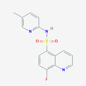 molecular formula C15H12FN3O2S B7596703 8-fluoro-N-(5-methylpyridin-2-yl)quinoline-5-sulfonamide 