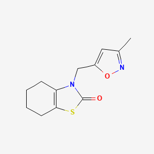 molecular formula C12H14N2O2S B7596744 3-[(3-Methyl-1,2-oxazol-5-yl)methyl]-4,5,6,7-tetrahydro-1,3-benzothiazol-2-one 