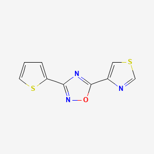 molecular formula C9H5N3OS2 B7596797 5-(1,3-Thiazol-4-yl)-3-thiophen-2-yl-1,2,4-oxadiazole 