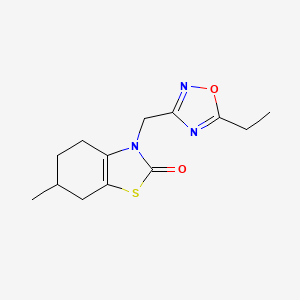 molecular formula C13H17N3O2S B7596826 3-[(5-Ethyl-1,2,4-oxadiazol-3-yl)methyl]-6-methyl-4,5,6,7-tetrahydro-1,3-benzothiazol-2-one 