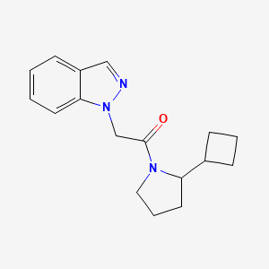 molecular formula C17H21N3O B7596843 1-(2-Cyclobutylpyrrolidin-1-yl)-2-indazol-1-ylethanone 