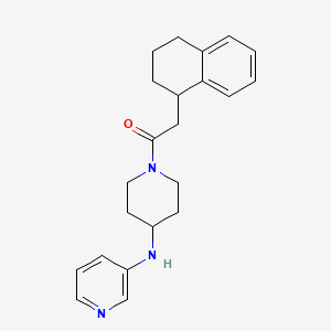 molecular formula C22H27N3O B7596861 1-[4-(Pyridin-3-ylamino)piperidin-1-yl]-2-(1,2,3,4-tetrahydronaphthalen-1-yl)ethanone 