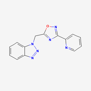 molecular formula C14H10N6O B7596874 5-(Benzotriazol-1-ylmethyl)-3-pyridin-2-yl-1,2,4-oxadiazole 