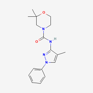 2,2-dimethyl-N-(4-methyl-1-phenylpyrazol-3-yl)morpholine-4-carboxamide