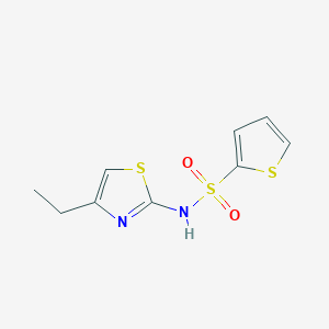 molecular formula C9H10N2O2S3 B7596924 N-(4-ethyl-1,3-thiazol-2-yl)thiophene-2-sulfonamide 