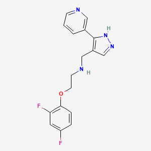 2-(2,4-difluorophenoxy)-N-[(5-pyridin-3-yl-1H-pyrazol-4-yl)methyl]ethanamine