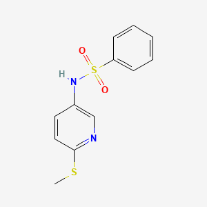 molecular formula C12H12N2O2S2 B7596939 N-(6-methylsulfanylpyridin-3-yl)benzenesulfonamide 