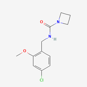 molecular formula C12H15ClN2O2 B7596954 N-[(4-chloro-2-methoxyphenyl)methyl]azetidine-1-carboxamide 