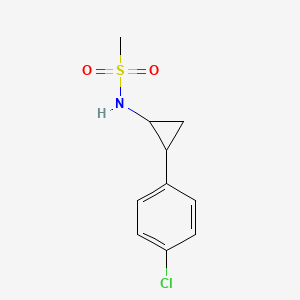 molecular formula C10H12ClNO2S B7596973 N-[2-(4-chlorophenyl)cyclopropyl]methanesulfonamide 