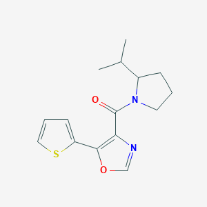 molecular formula C15H18N2O2S B7596976 (2-Propan-2-ylpyrrolidin-1-yl)-(5-thiophen-2-yl-1,3-oxazol-4-yl)methanone 