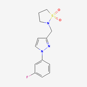 2-[[1-(3-Fluorophenyl)pyrazol-3-yl]methyl]-1,2-thiazolidine 1,1-dioxide