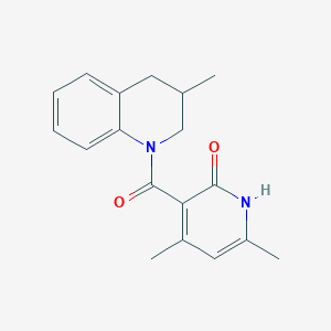 molecular formula C18H20N2O2 B7596998 4,6-dimethyl-3-(3-methyl-3,4-dihydro-2H-quinoline-1-carbonyl)-1H-pyridin-2-one 